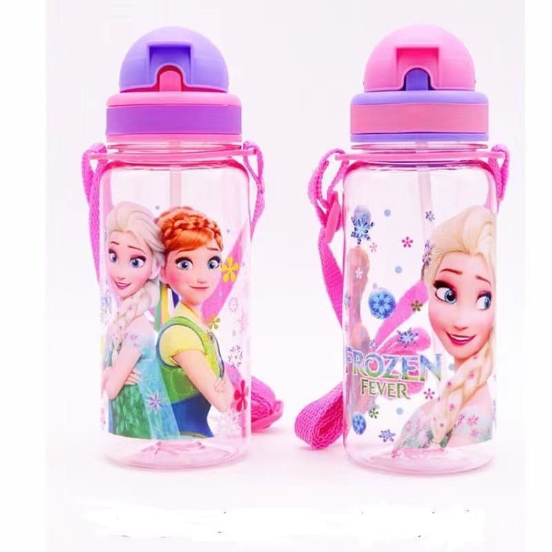 LOVE BABY-350ml Frozen Princesa Elsa Pony Kt Garrafa De Água Para Crianças Com Palha