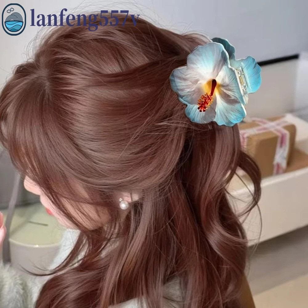 Grampo De Cabelo De Flor De Hibisco LANFENG , Clipe De Garra Boêmio Estilo Floresta Versátil , Vintage