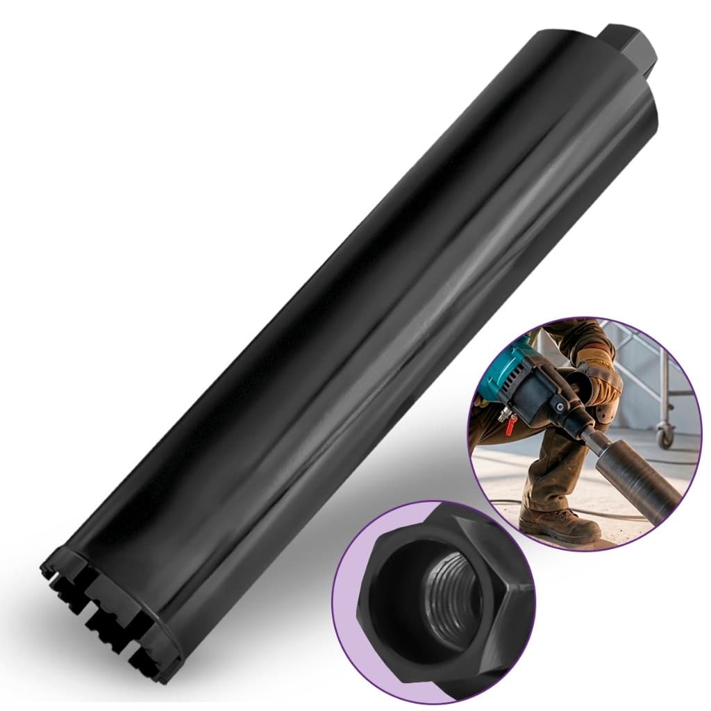 Coroa Diamantada Broca Serra Copo 76x450mm Rosca Encaixe 1.1/4