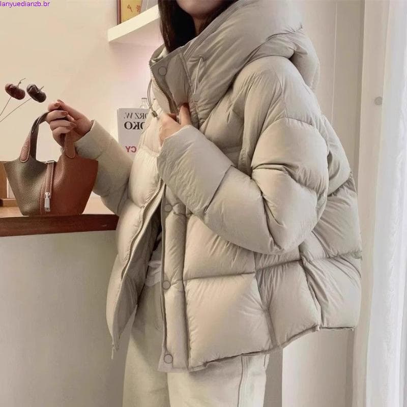 Mulheres Inverno Grosso Acolchoado Jaqueta casual Com Capuz Quente Curto Algodão Casaco Feminino Solto Coreano parkas ou