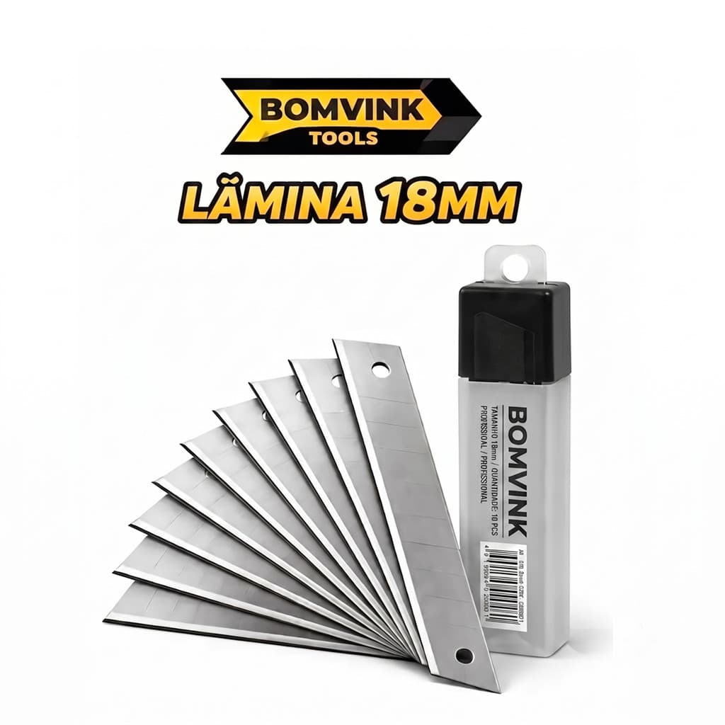 Kit 10 Lâminas De Reposição Para Estilete 18mm  - Alta Precisão