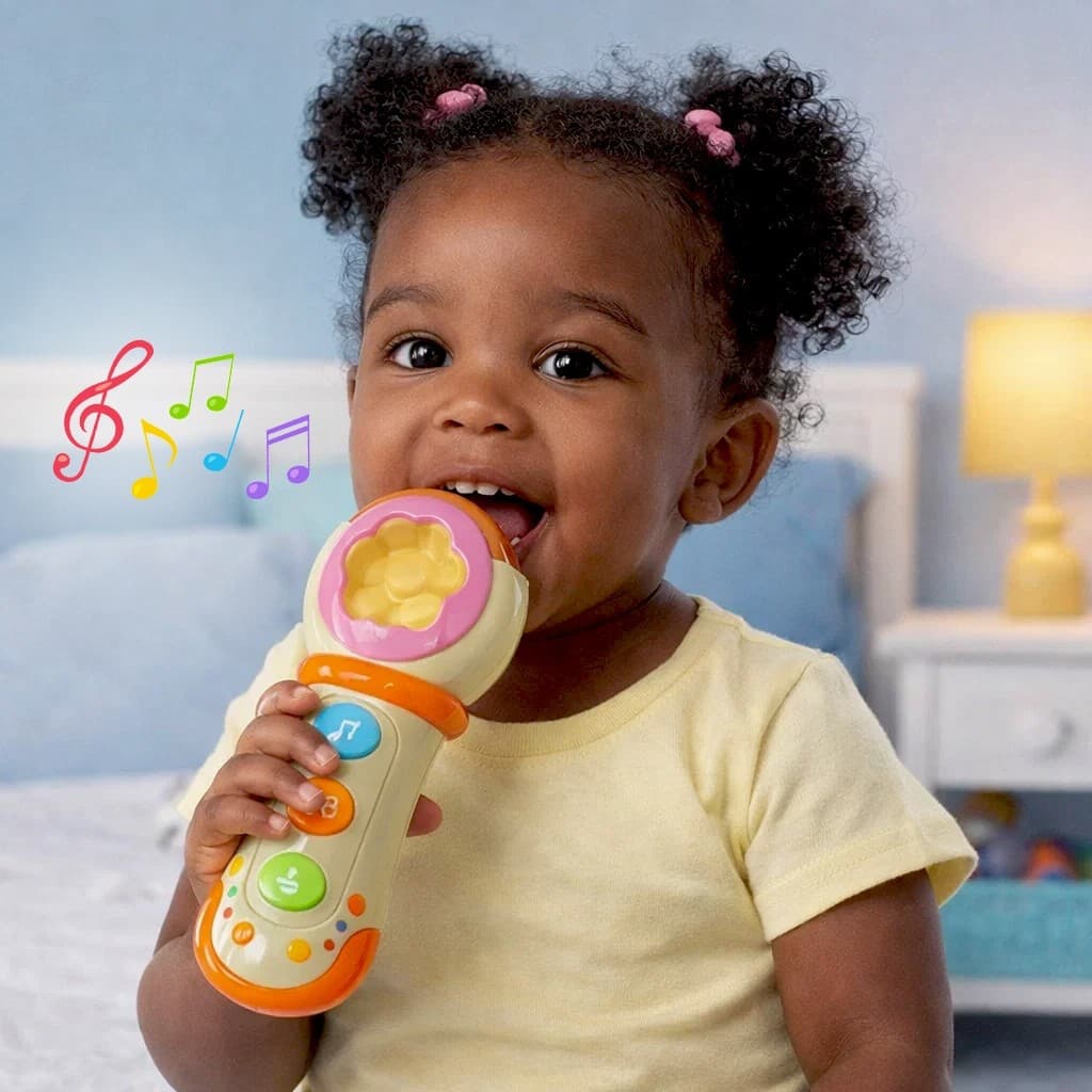 Microfone Musical Infantil Mini Brinquedo Som Portatil Cantar Karaoke Diversao Criancas