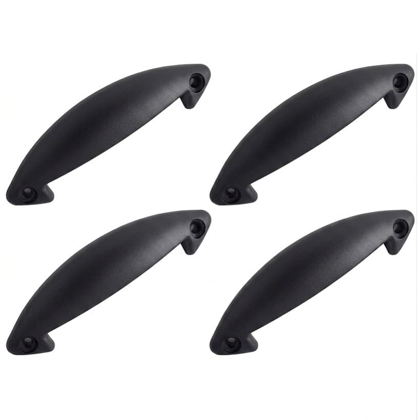 KIT COM 4 PUXADOR PARA CAMA BOX CONCHA PRETO