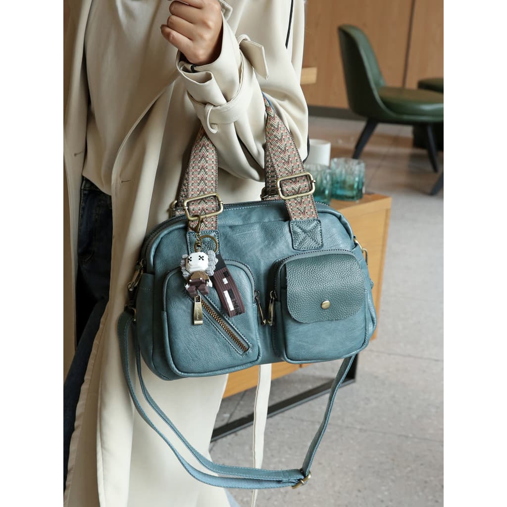 High-End estilo ocidental bolsa feminina saco de grande capacidade 2026 novo estilo moda grão de ovelha couro macio ombr