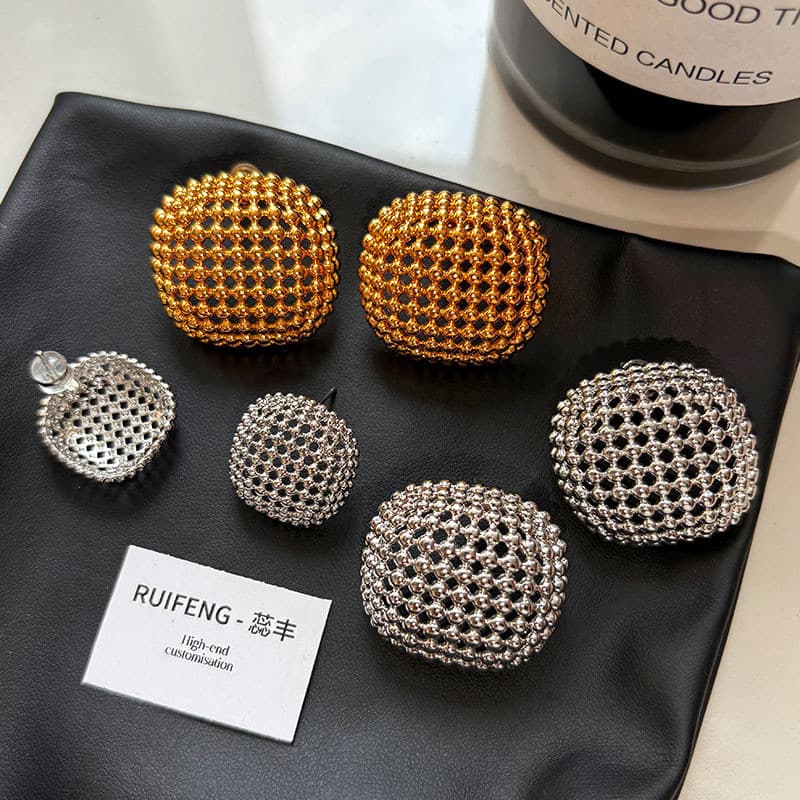 | 【cartelas de brincos feminino】 | kit brinco aço inoxidável ✺Agulha de prata exagerada grande Metal prata brincos femin