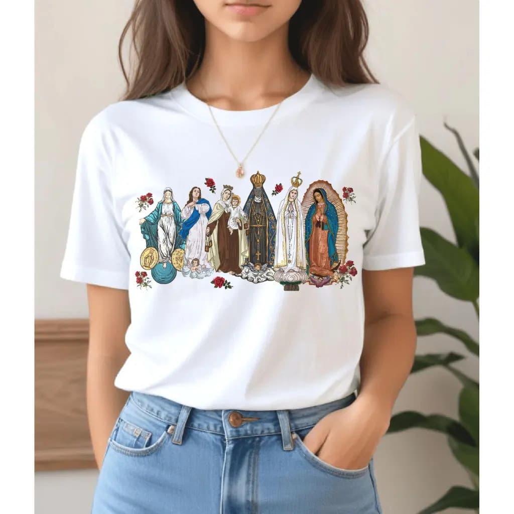 Camiseta Santa Catolica Tshirt Estampada Maria