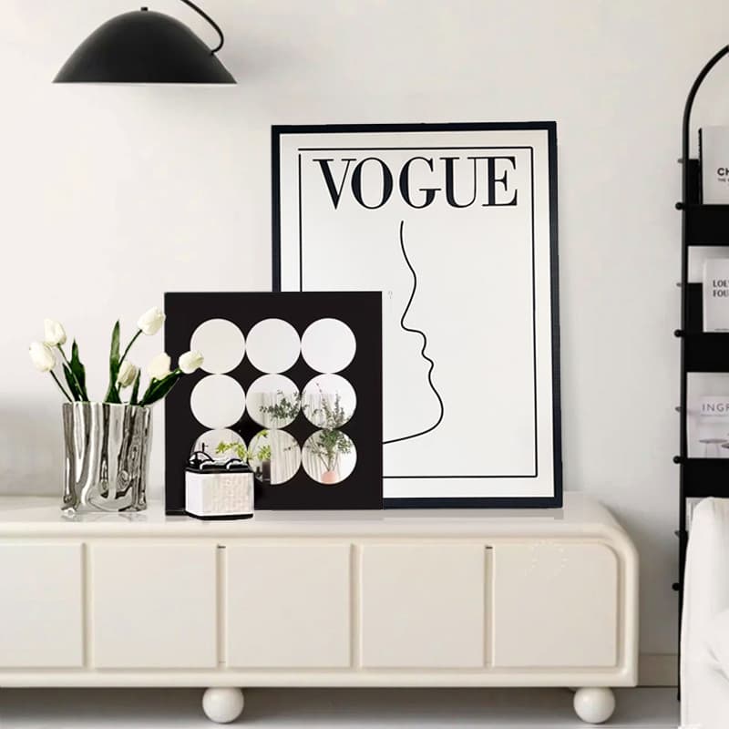 Preto branco simples pequena fragrância espelho decoração pintura decoração entrada sala de estar quarto penteadeira Hig