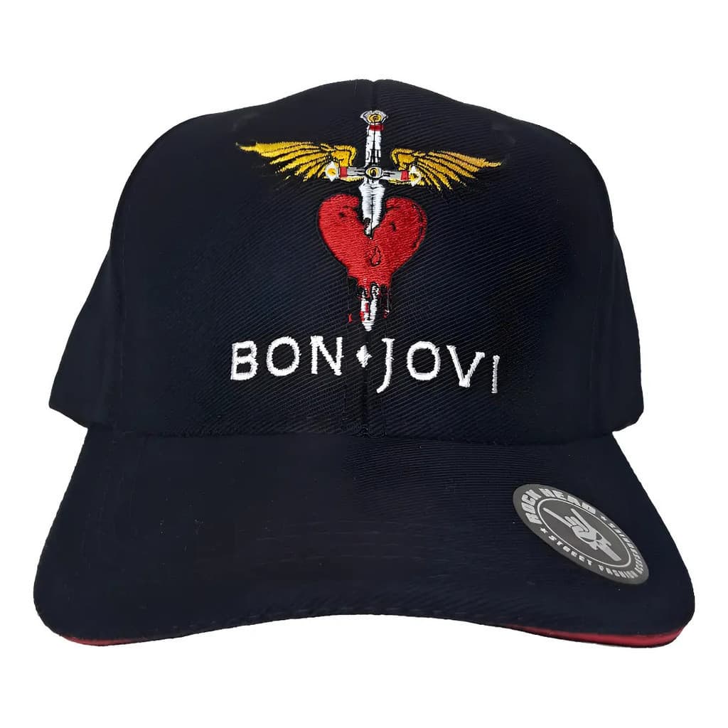Boné Banda Bon Jovi Rock Strapback Aba Curva Pronta Entrega Preto Un