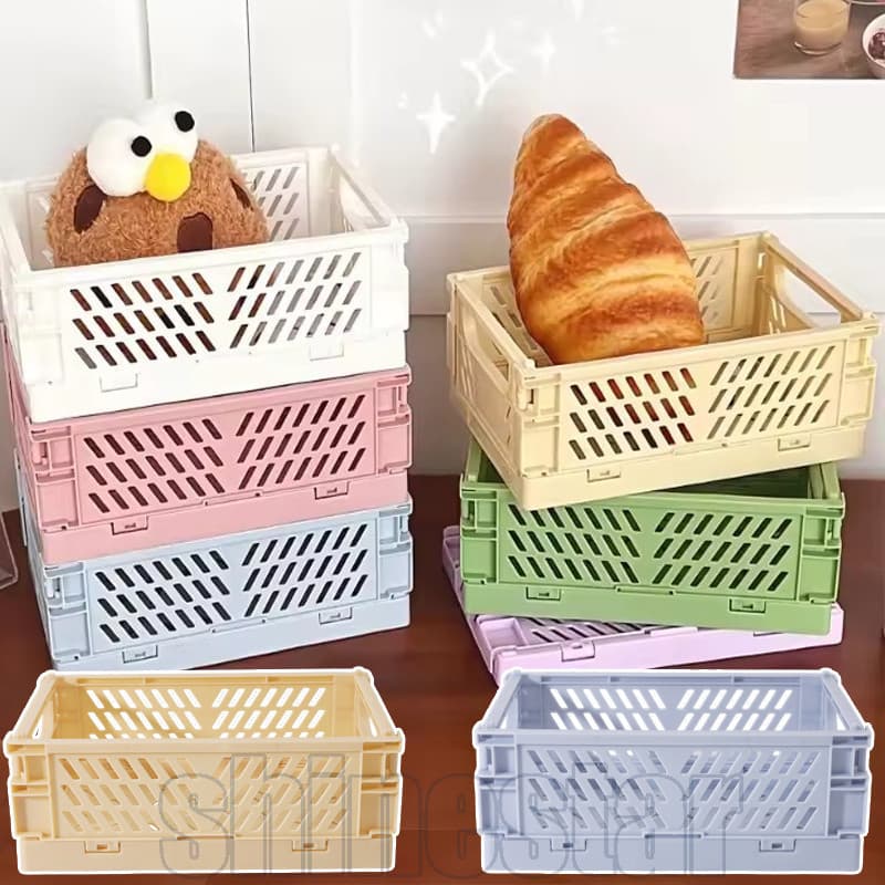 1-5 Mini Cestas de Armazenamento Dobráveis para Mesa - para guardar pequenos objetos, material de escritório, roupas ínt