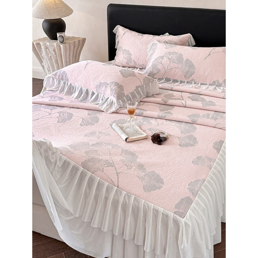 Classe A novo estilo legal sentimento ervilhas de gelo saia de cama legal tapete conjunto de três peças simples moda leg