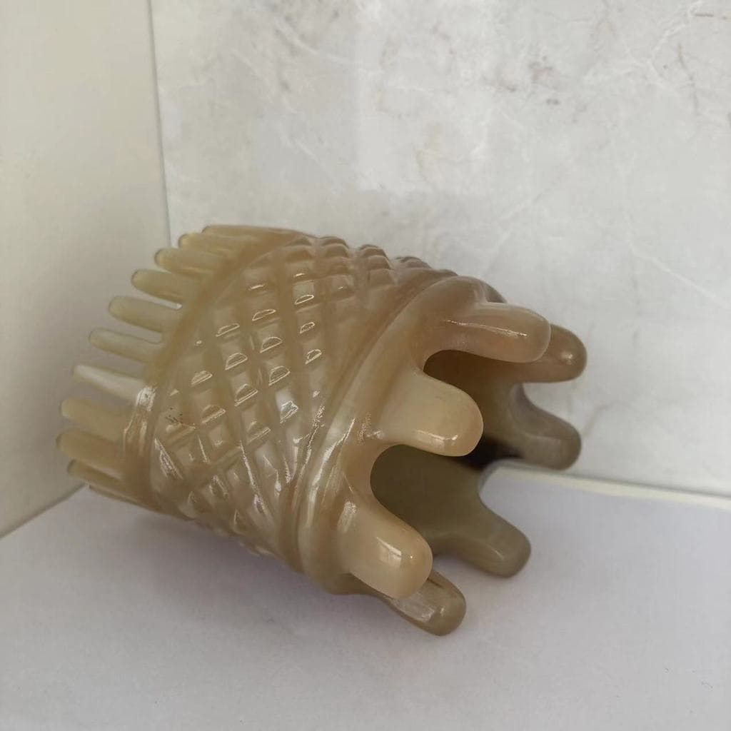 Pente de chifre de ampla densidade pente de massagem couro cabeludo doméstico senhoras Anti-Shampoo escova perda de cabe
