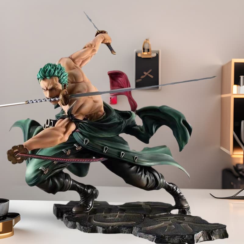 One Piece Três Mil Mundos Zoro Três Espadas Figura Bidimensional Anime Modelo Escritório Decoração de Mesa
