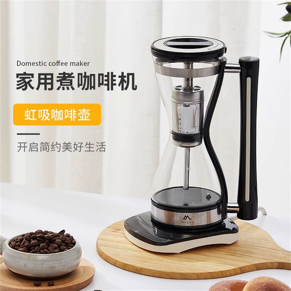 Novo estilo de aquecimento elétrico sifão pote doméstico feito à mão cafeteira com base aquecimento escritório máquina c