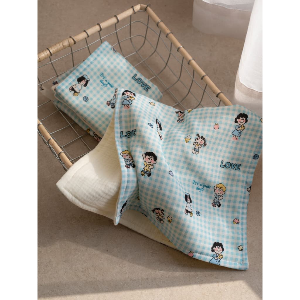 Snoopy classe A algodão puro seis camadas gaze conjunto de toalha quadrada das crianças lavagem rosto pendurado tipo abs