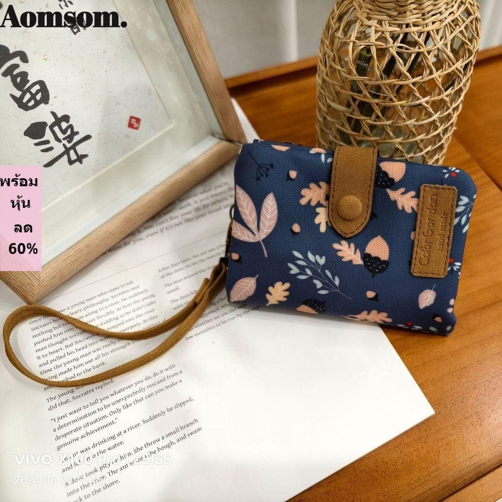 Carteira Curta AOMSOM , Bolsa De Moedas PU De Couro Com Capacidade , Porta-Cartões De Impressão Fecho De Zíper Fofo , Mu