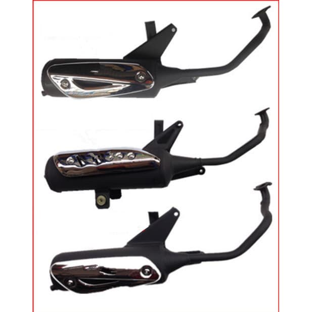 Adequado para Haojue Yuexing motocicleta 125 tubo de escape prata Superstar HJ125T-9-11A dupla redução silenciador chami