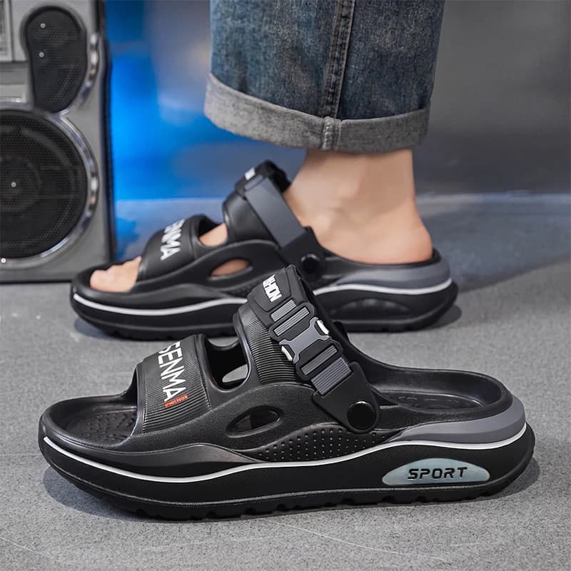 Sandálias masculinas chinelos verão EVA Casual ao ar livre Wear condução dupla utilização ao ar livre motorista de dupla