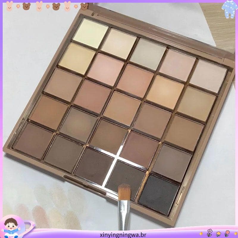 Deus dos olhos inchados!Paleta de sombras totalmente fosca de 25 cores, Chocolate fosco, cor terra, festa de estudante,