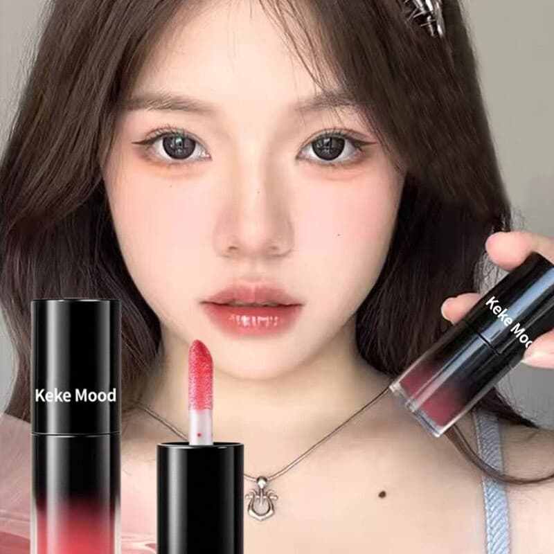 Esmalte labial feminino espelho brilho labial brilho de água batom outono inverno beleza estudante dedicado cor Nude maq