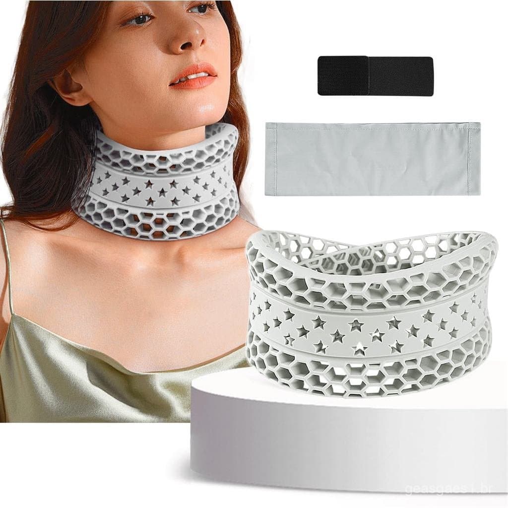 Colar cervical ajustável de silicone para alívio da dor no pescoço e suporte, colar cervical macio e respirável para dor