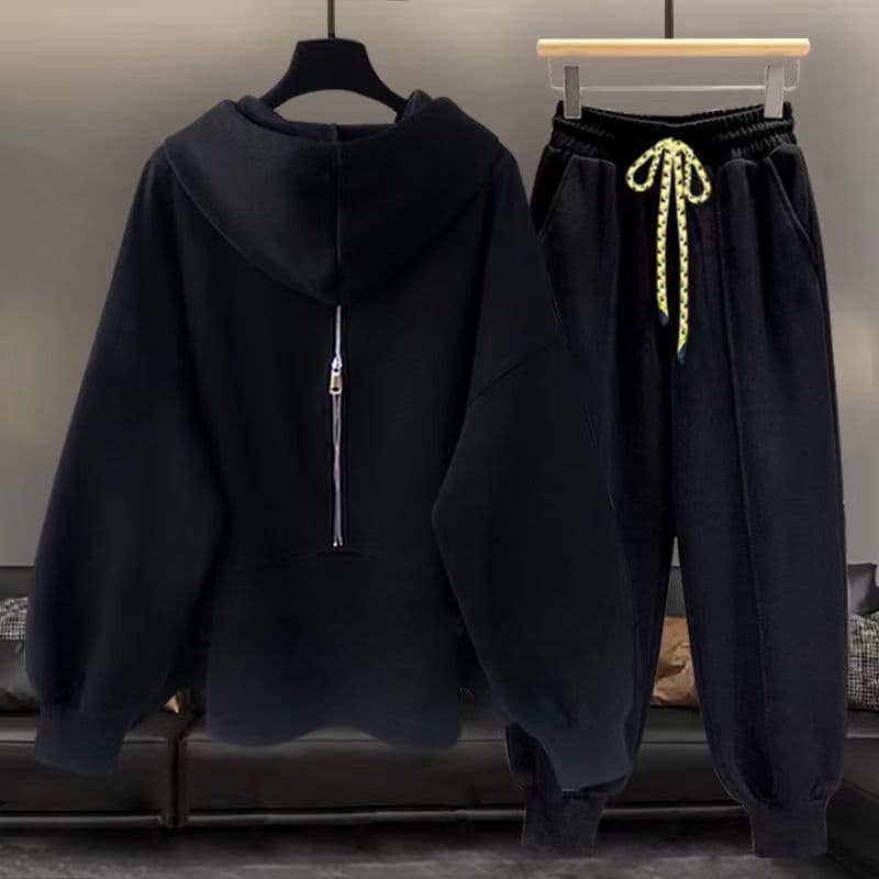 Estilo Hong Kong moletom com capuz terno masculino outono versão coreana na moda bonito zíper Design de manga comprida t