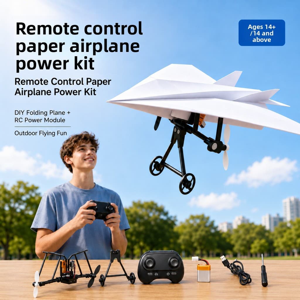 Novo estilo de avião de papel com controle remoto, modelo de avião, ensino de ciências, curso de Tutorial, brinquedos ed