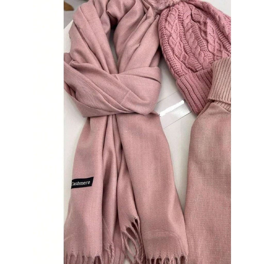Lenço/Cachecol Longo de Poliéster Com Franjas / Lisa Simples Outono e Inverno / Echarpe Aquece Seu Pescoço