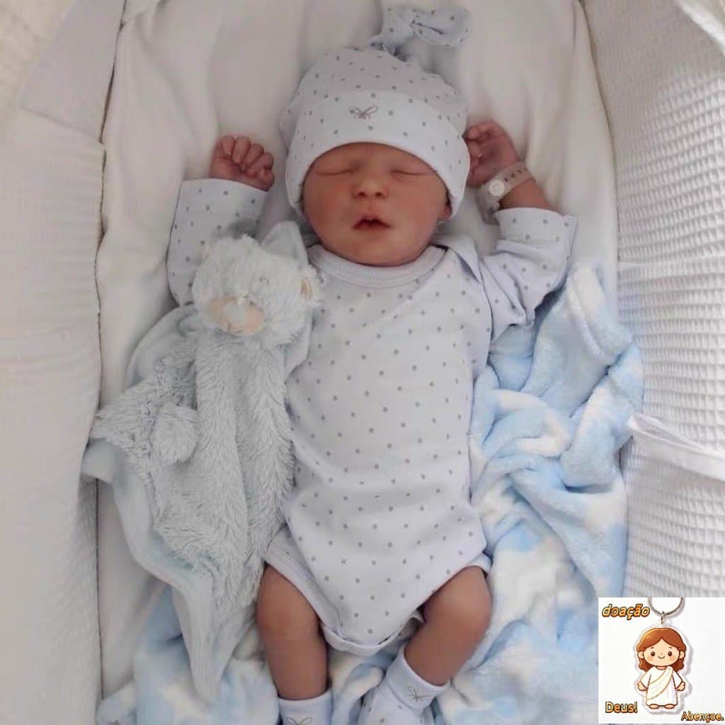 Boneco Reborn Menino Realista de Corpo Inteiro em Silicone Macio de 45cm, Recém-Nascido Flexível 3D com Veias