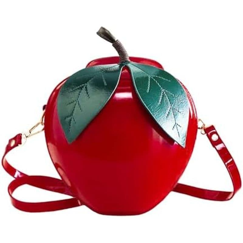 123Arts Bolsa De Ombro Em Forma De Maçã Crossbody Couro PU