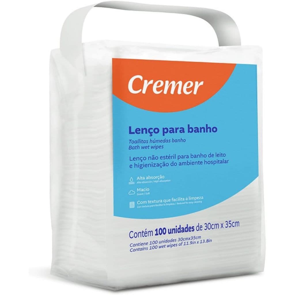 Lenço Para Banho e higiene C/100un Cremer