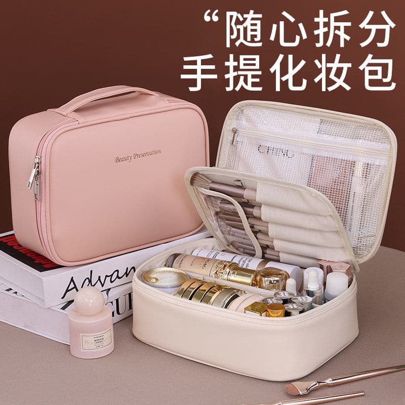 Bolsa cosmética feminina portátil de grande capacidade 2026 novo estilo luz luxo High-End influenciador viagem Cos