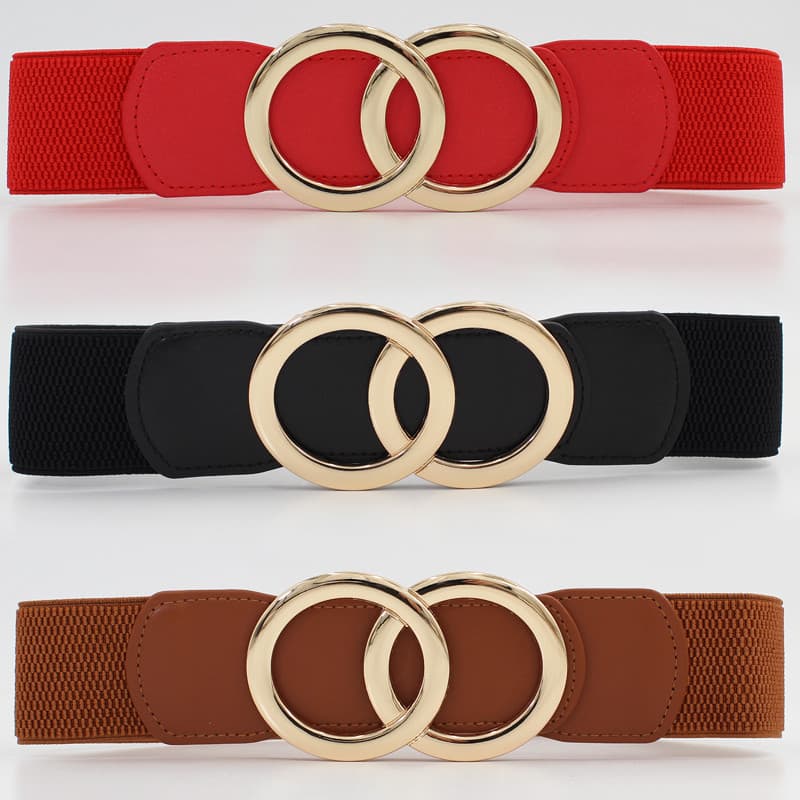 Cintura elástica feminina anel decoração All-Match vestido exterior para baixo jaqueta ajustável cintura elástica 5cm