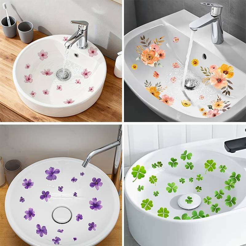 Beautyus Floral Pia Do Banheiro Stiers Removível Auto-Adesivo À Prova Dwaterproof Água Decorativo Stier Banheira Decoraç