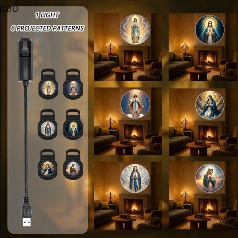 [YMC] Projeção USB De Luz De Personagem Religioso Com 12 Padrões Para Lâmpada Noturna De Quarto , Ideia De Presente BR