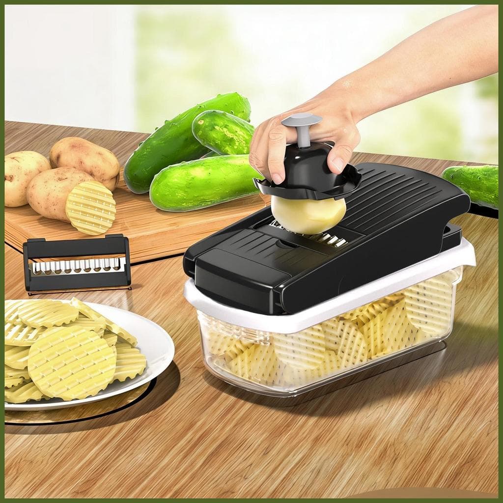 Picador De Vegetais Multifuncional , Ferramenta De Cozinha Com Recipiente , Fatiador De Alimentos Para Queijo , Cebola ,