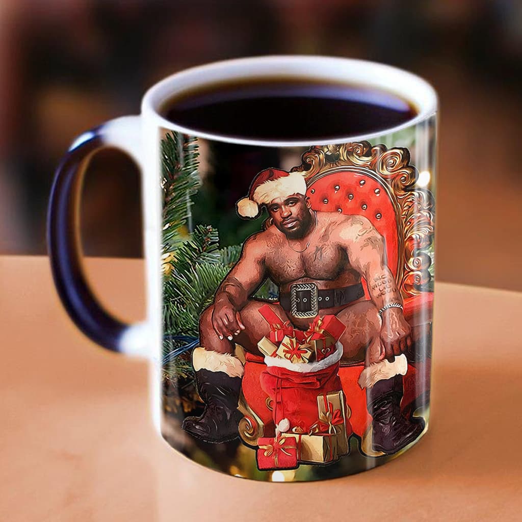 Caneca que muda de cor estilo Barry Wood quando padrões de aquecimento divertidos presentes de Natal para feriados