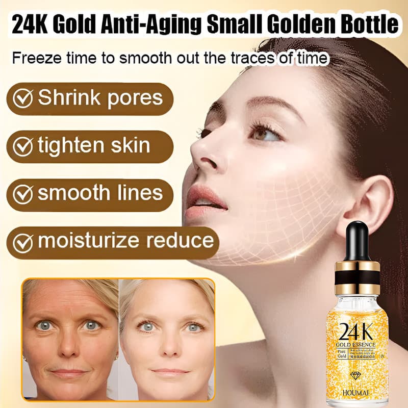 【Efeito Ouro 24K】Satu Tetes Kembali ke 18 Tahun | Sérum Anti-Envelhecimento/Iluminador/Firmeza/Glowing