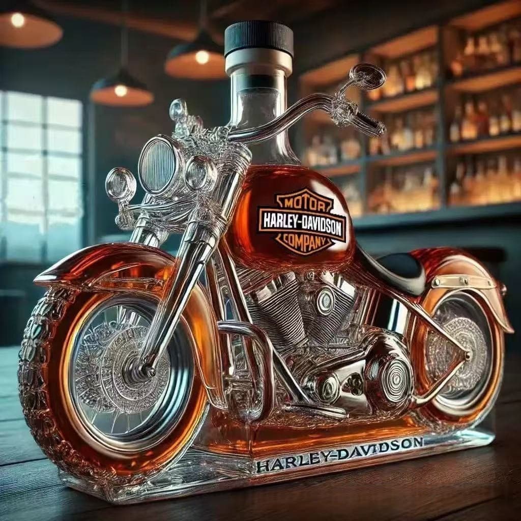 Garrafa De Uísque Em Forma De Motocicleta Harley , Decantador De Vidro Criativo Com Alto Teor De Borosilicato