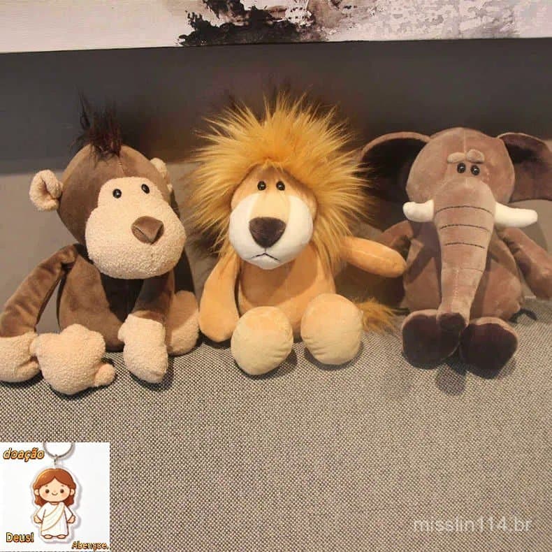 25cm/35cm Floresta Animais Leão Tigre Boneca Elefante Macaco Girafa Bonecas Selva Brinquedos De Pelúcia Para Crianças DY
