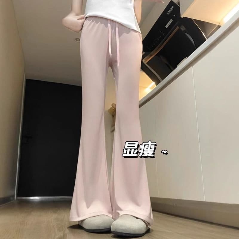 Rosa Micro-queimado calças femininas verão fino cintura alta Drape mais magro olhar Casual protetor solar calças pequena