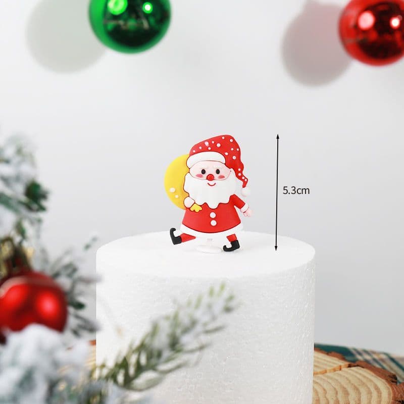 Natal cozimento bolo decoração ornamentos de borracha macia Santa boneco de neve presente árvore de natal festa de anive