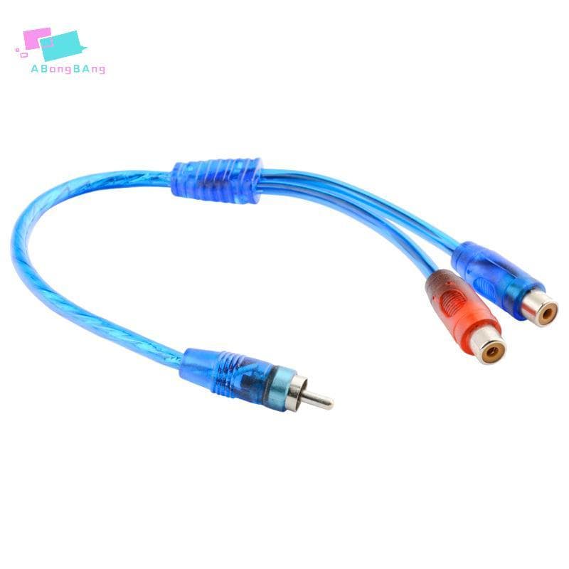 Abongbanghn Áudio MP3 Para Carro De Alta Qualidade RCA 1 Macho 2 Fêmeas Y Splitter Cabo Adaptador Conversor De Amplifica