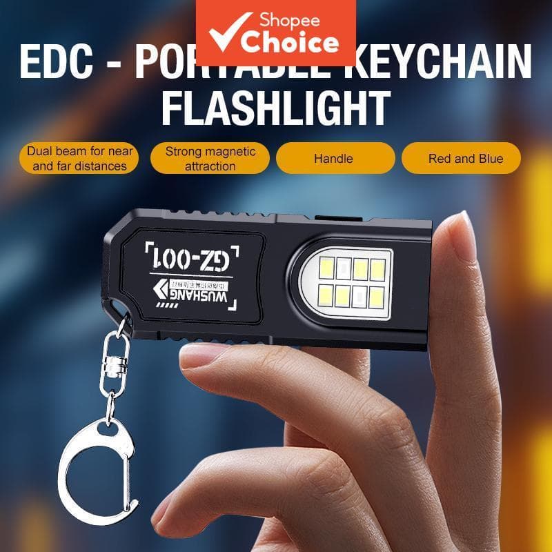 Lanterna LED COB portátil com chaveiro, tocha recarregável por USB, com clipe para caneta, potente e mini lanterna de