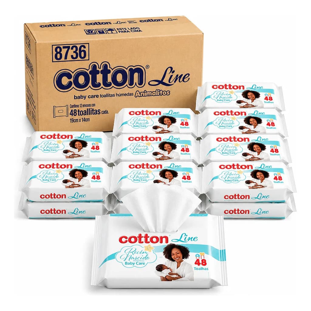 Kit Caixa 12 Lenços Toalhas Umedecidas Hipoalergênicas Mimo Presente Bebe Recém Nascido Promoção Atacado