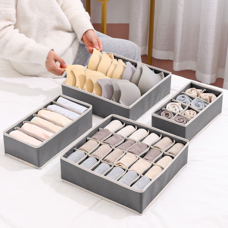 Organizador de Guarda-Roupa/Organizador de Roupas Íntimas Dobrável para Gavetas, Organizador de Meias, Sutiãs, Calcinhas