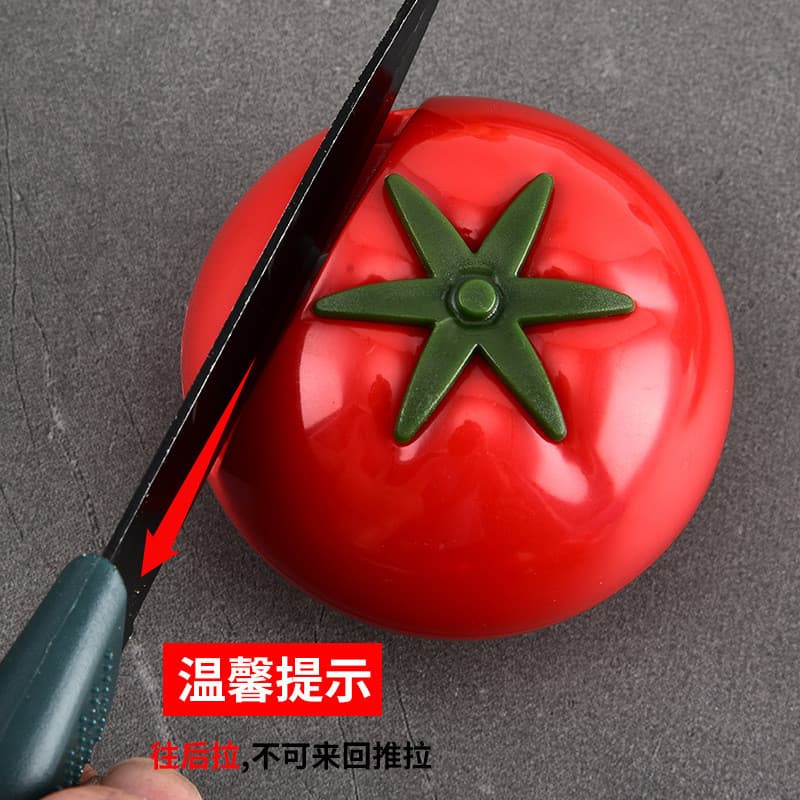 Afiador de Facas Mini em Forma de Tomate Criativo e Fofo, Manual, Portátil, para Cozinha, Pedra de Afiar Rápida QMX3