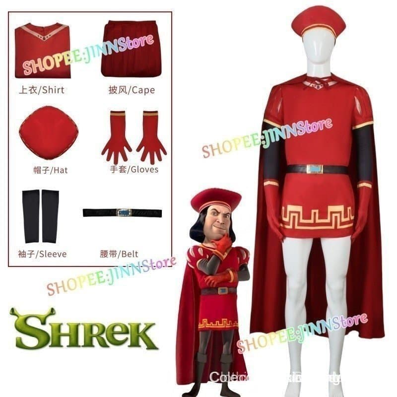 Fantasia de Cosplay JINN-Lord Farquad para Adultos, Capa de Halloween do Shrek, Uniforme do Maximus RQGY CVK AQX0 ANLN M