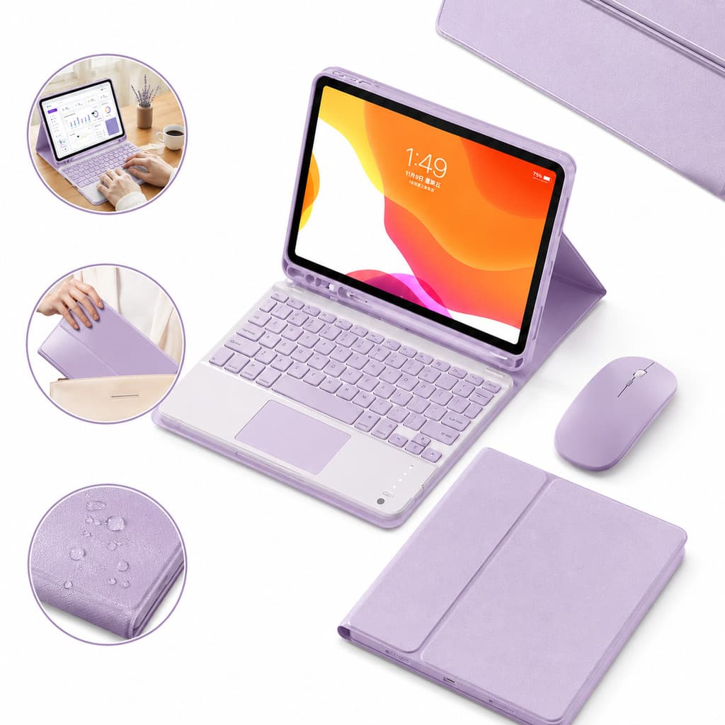 Capa Magnética Para Samsung Tab S10FE S10 Lite S7 S8 S9 S9FE S7+ S8+ S9+ S9FE+ 12,4 Teclado Bluetooth ABNT + Mouse