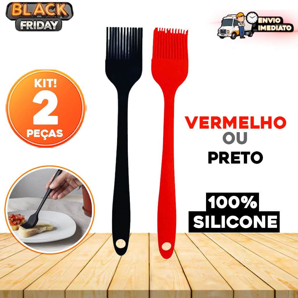 Kit com 2 Pincéis de Silicone Grandes para Confeitaria e Cozinha - Praticidade e Qualidade leve