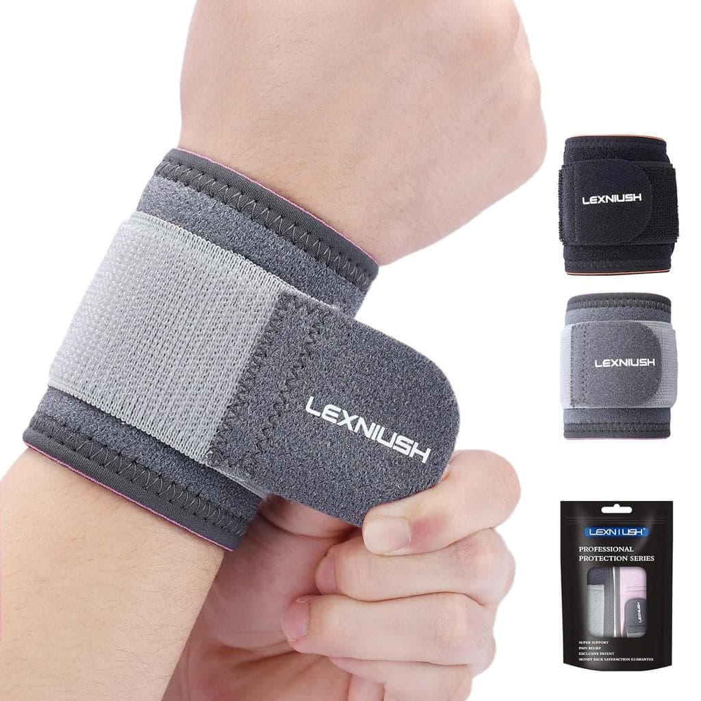 Suporte de Pulso Lexniush para Mão Direita/Esquerda, Pacote com 2 Unidades, Cintas de Pulso Ajustáveis para Tênis, Acade